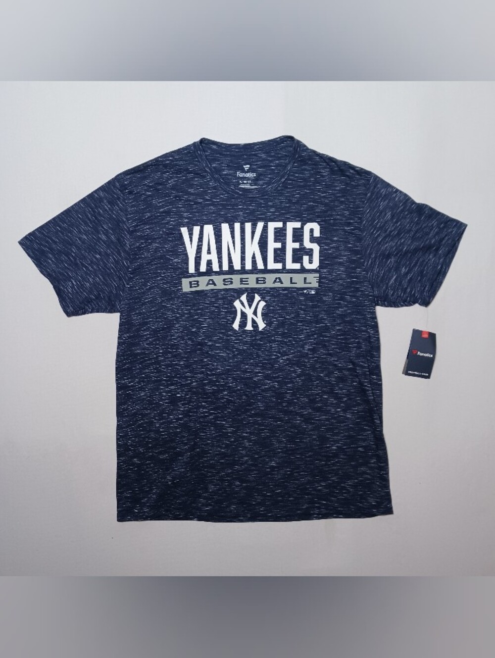 Fanatics New York Yankees Mens Blue Heathered Short Sleeve Tee Shirt XL NWT